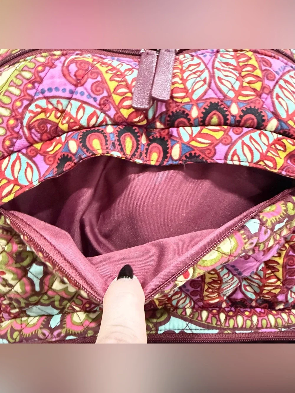 VERA BRADLEY Essential Large Backpack in Resort Medallion Retired Bohemian Pink